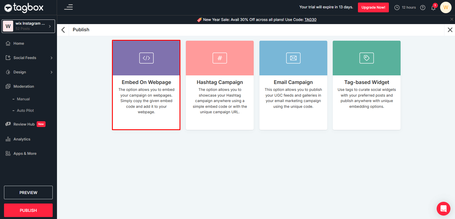 Haga clic en Incrustar en página web
