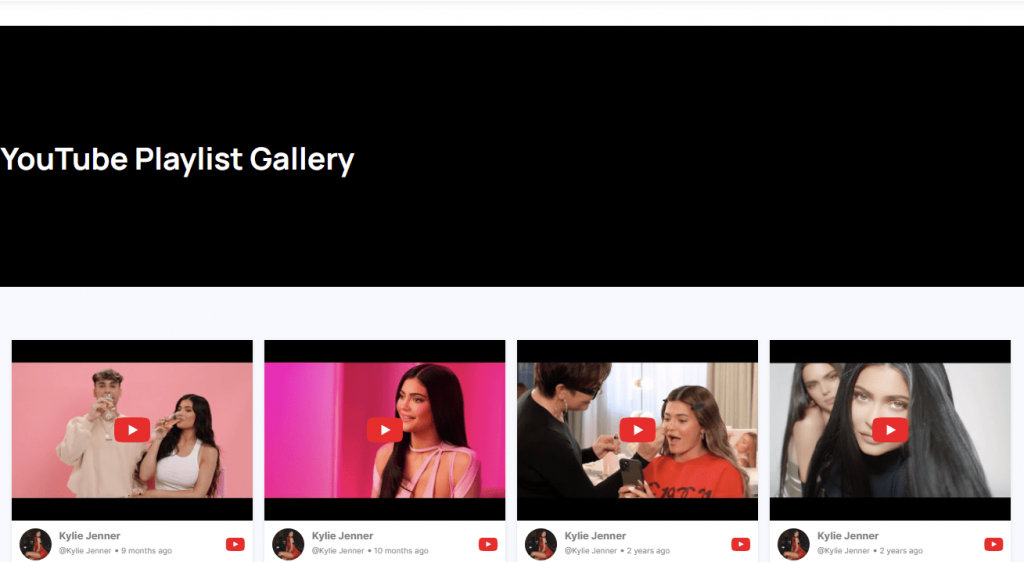 Ejemplo de lista de reproducción de YouTube incrustada