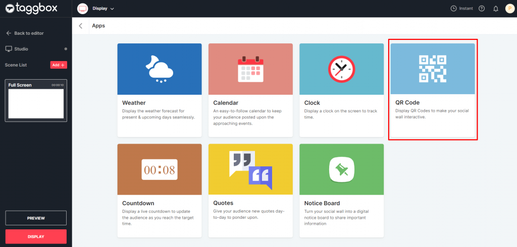 Seleccione código QR