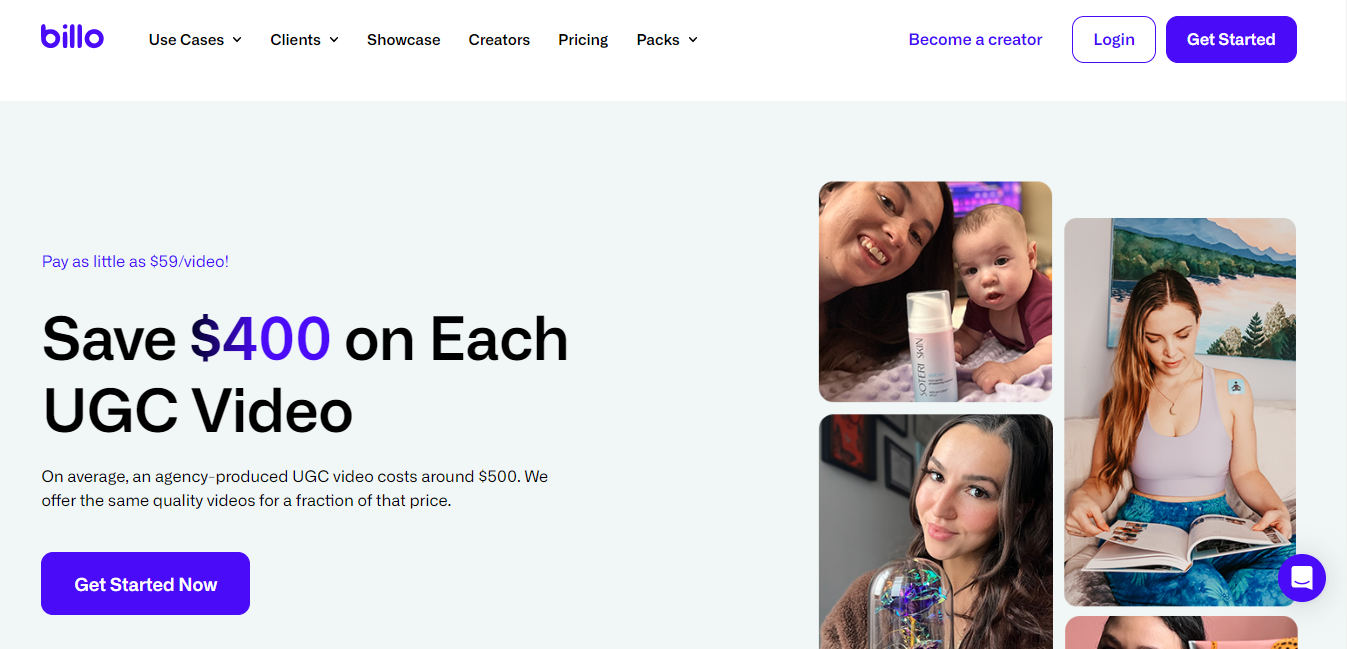 Billo - Plataforma UGC para anuncios