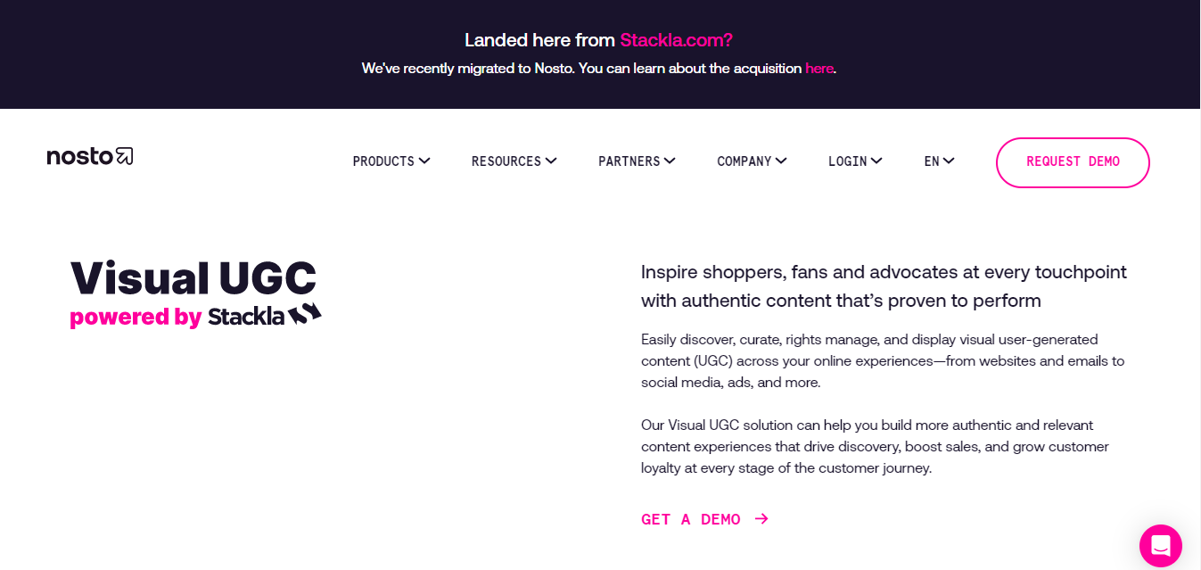Stackla de Nosto - Plataforma UGC
