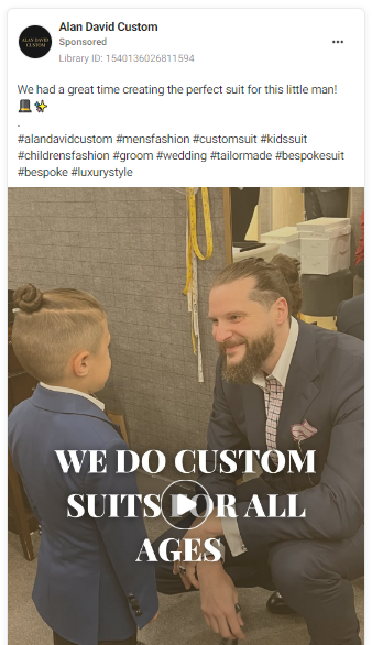 Alan David Custom—Facebook getuigenisadvertentie: