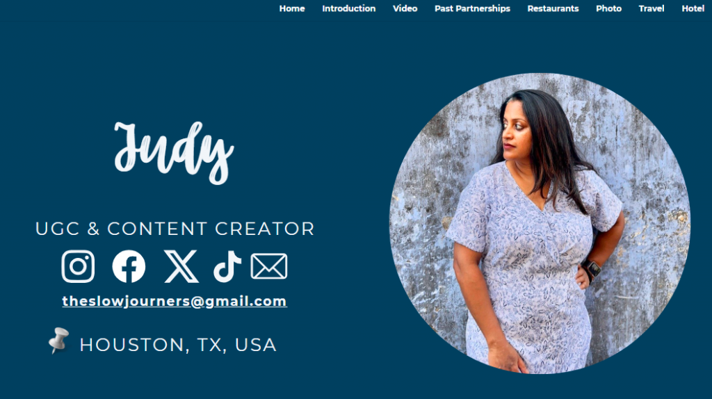 Ejemplos de carteras de UGC: Judy Thomas