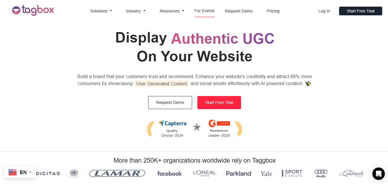 Taggbox - La mejor plataforma de contenido generado por usuarios