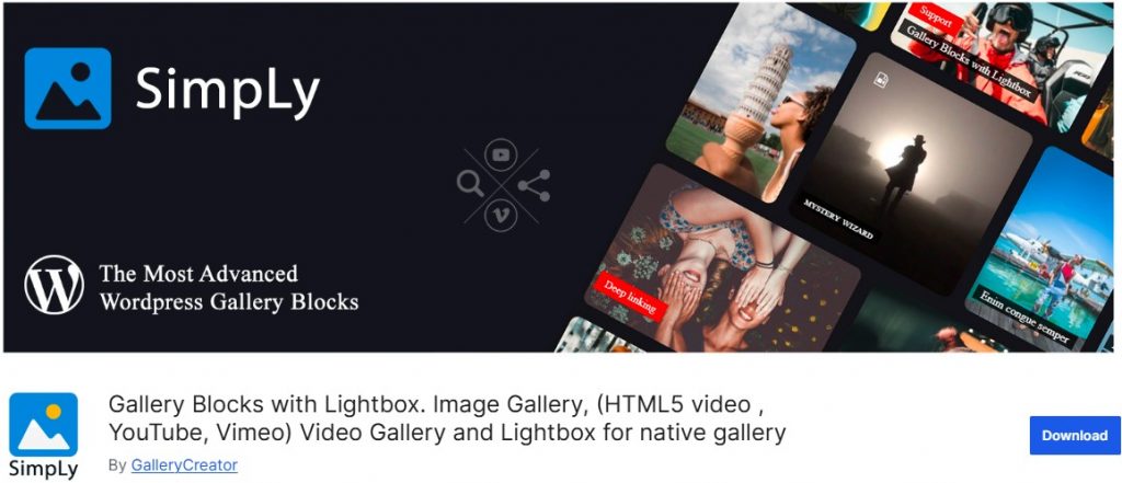 bloque de galería simple