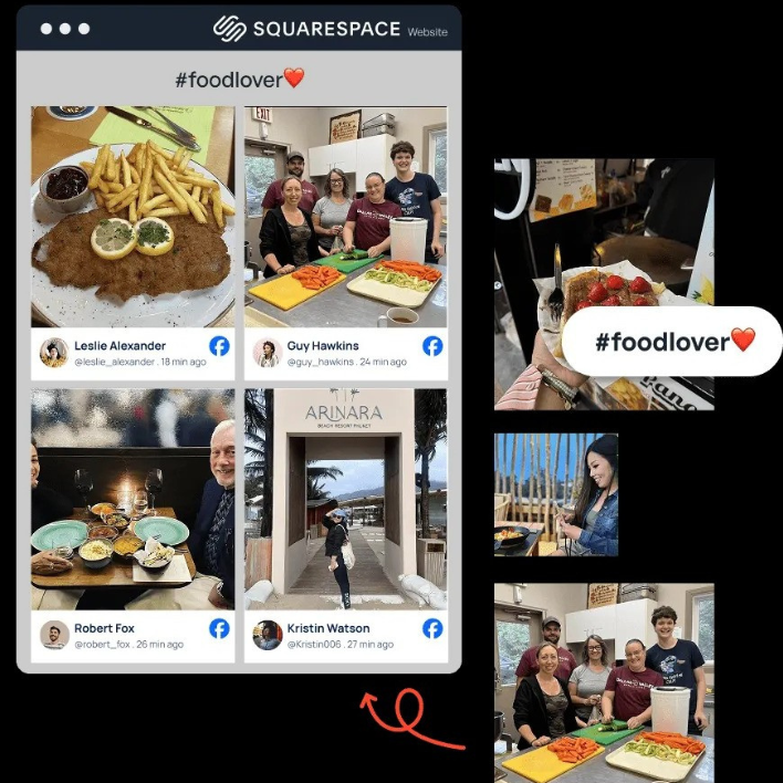 Add Facebook feed to squarespace