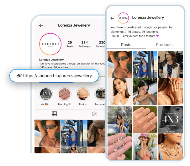 shopon bio for instagram