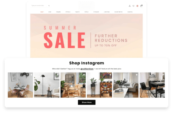 shoppable instagram on webste