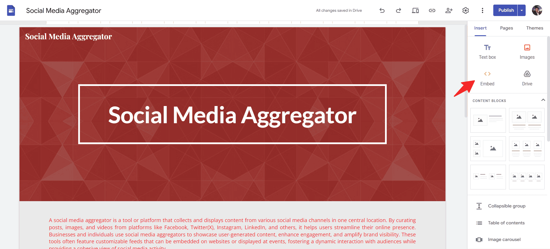 incrustar sitios de Google