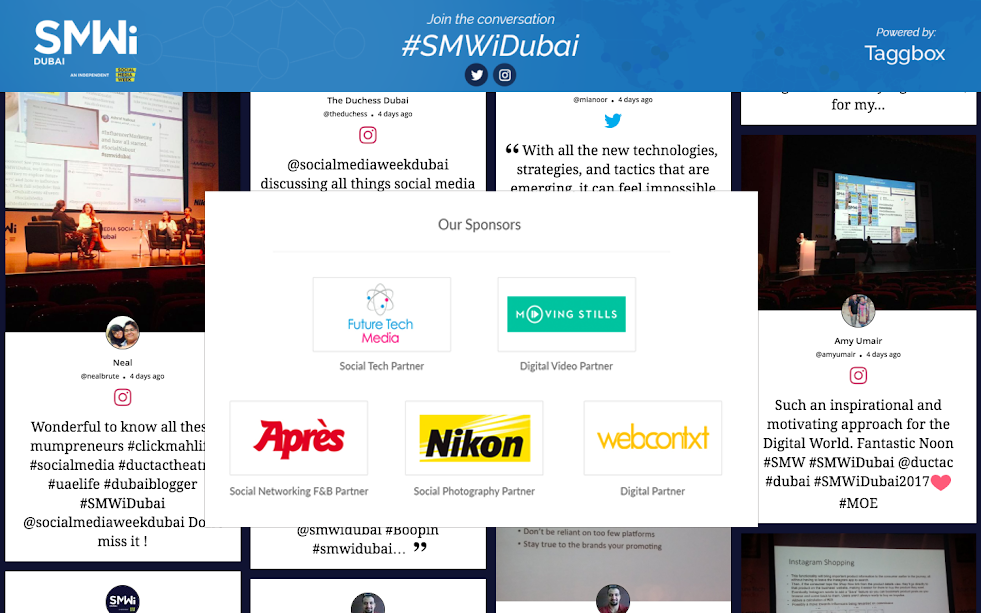 display sponsor on social wall