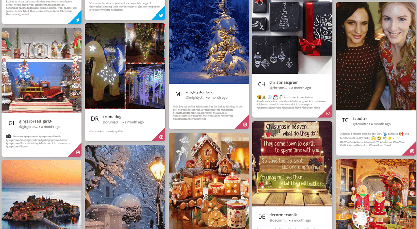 Weihnachts-Hashtag-Feeds