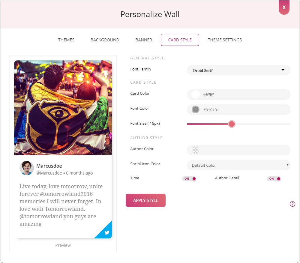 changement de paramètre de thème