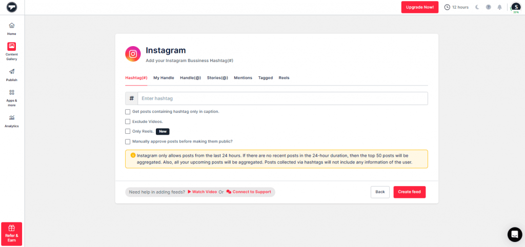 Collect the content from hashtag, handle. tags, etc.