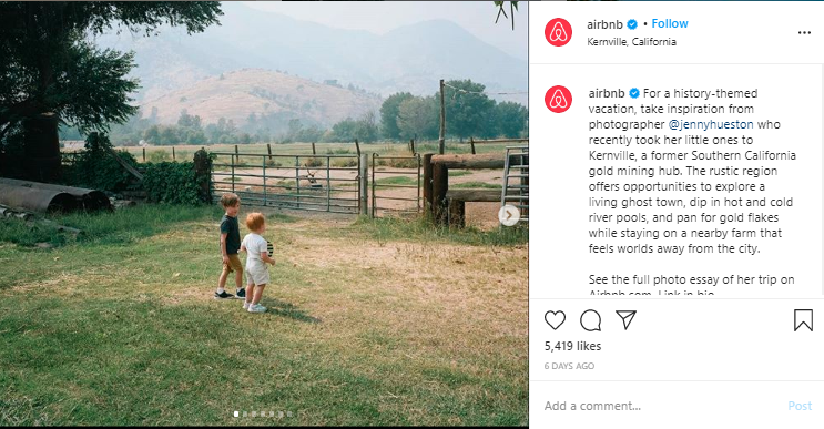 Airbnb: Instagram で UGC を再投稿