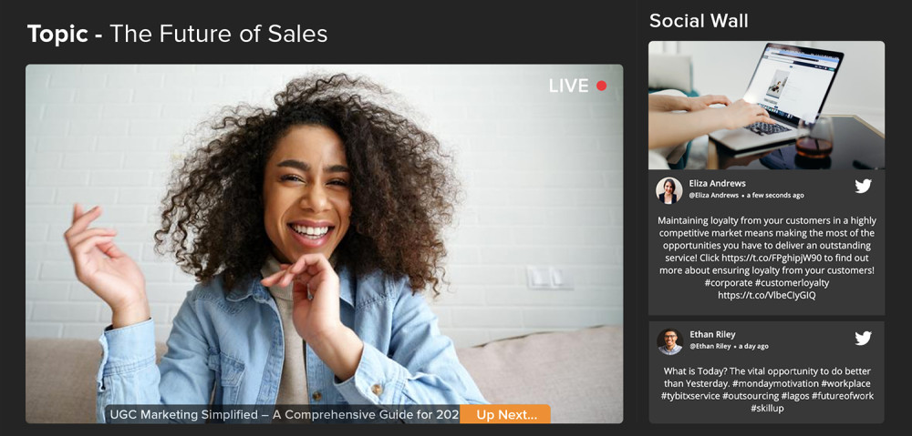 Virtual workshop Twitter wall