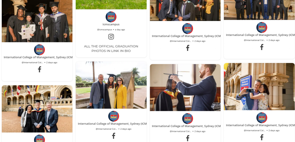 Graduation Social Wall - International College of management, sydney.