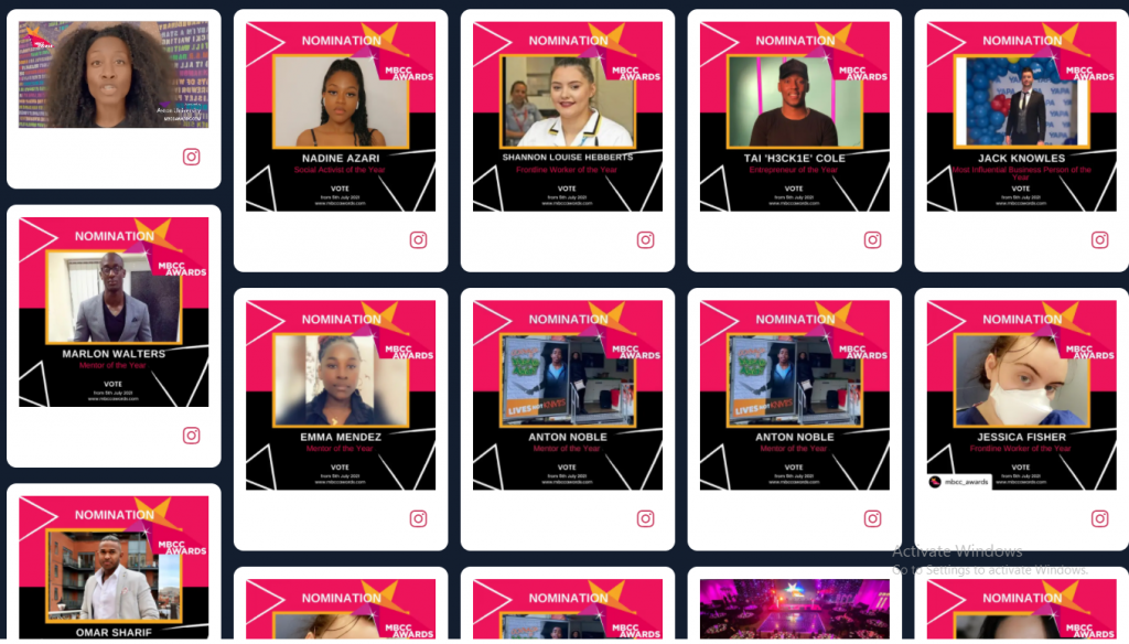 Virtual Award Social wall