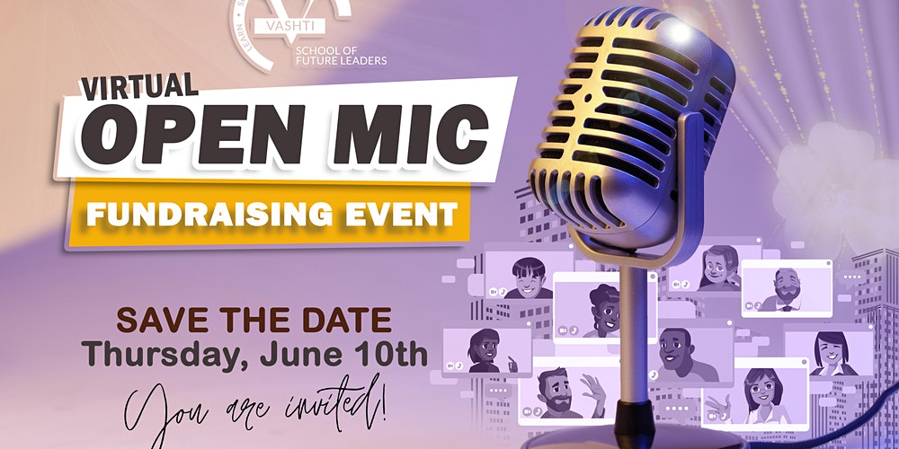 virtuele fondsenwerving open mic