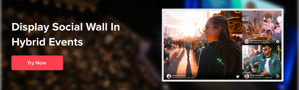 Muro de redes sociales para eventos híbridos