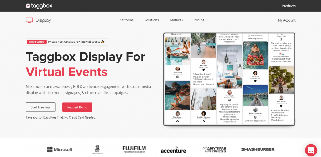 Taggbox Display For Virtual Events