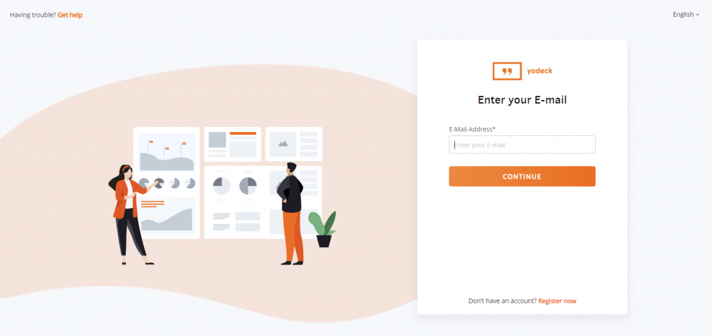 Pagina di accesso Yodeck