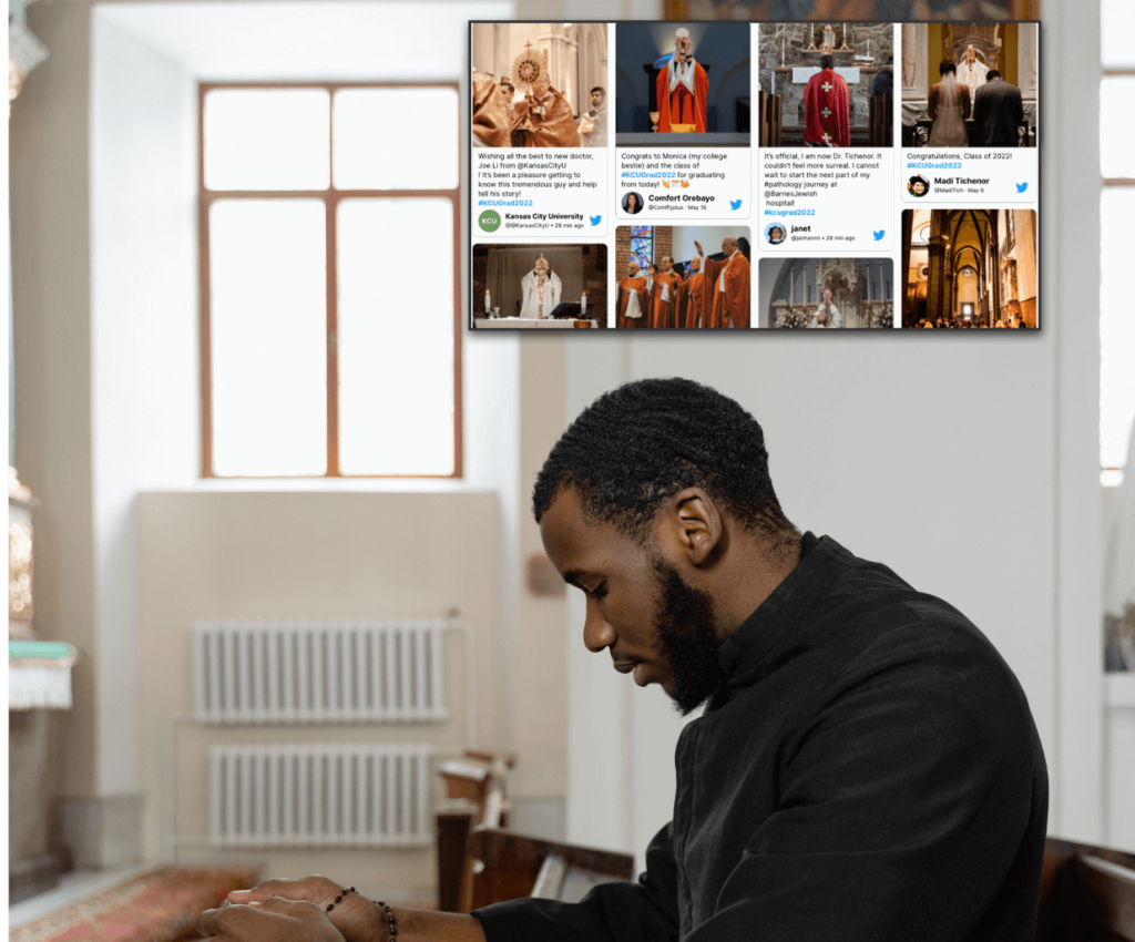 social media wall for church