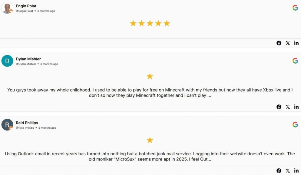 Google-Bewertungsliste