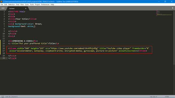incorporare video instagram html