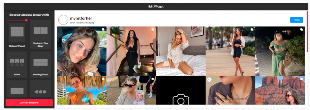instagram collage widget