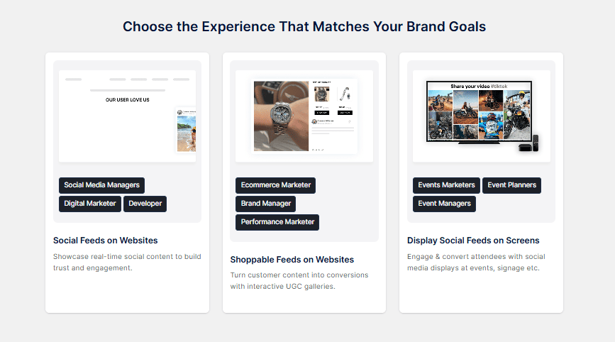 Social Feeds auf der Website