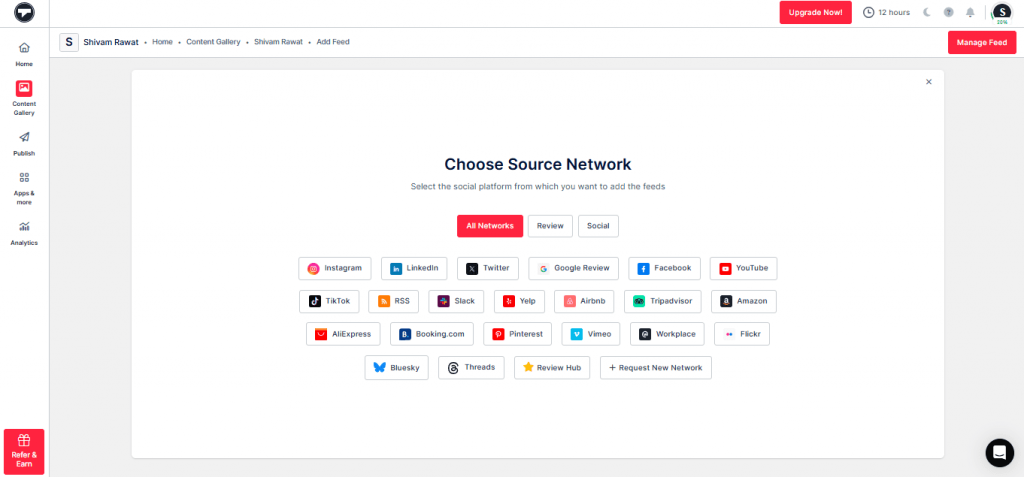 select source network
