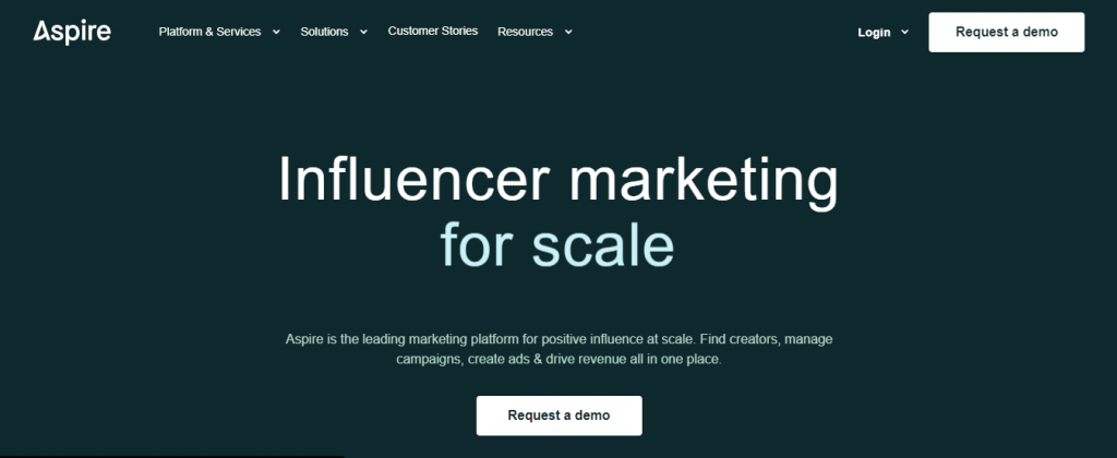 Herramienta de marketing de influencers Aspire