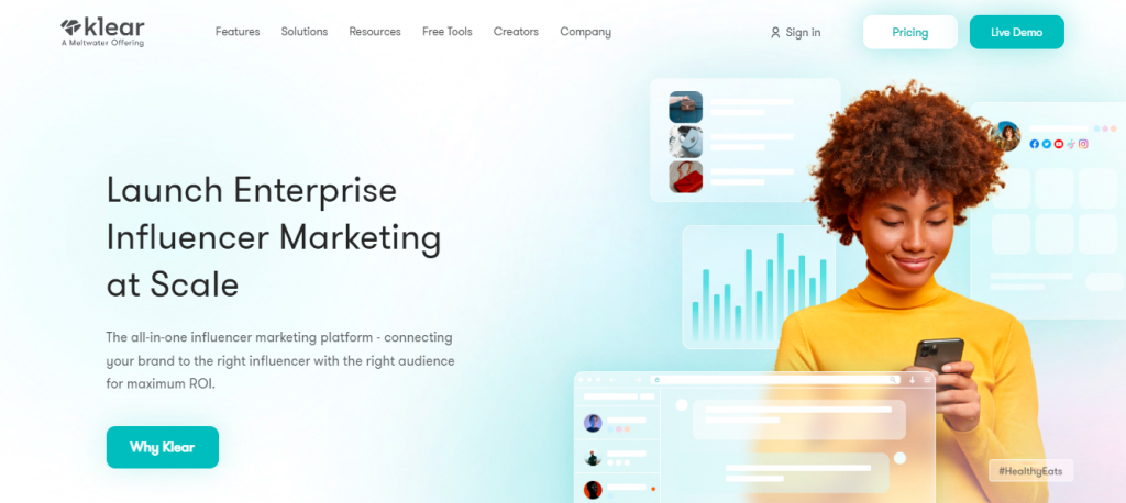 Herramienta de marketing de influencers de Klear