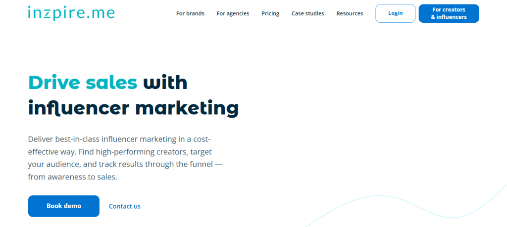 Herramienta de marketing de influencers inzpire.me
