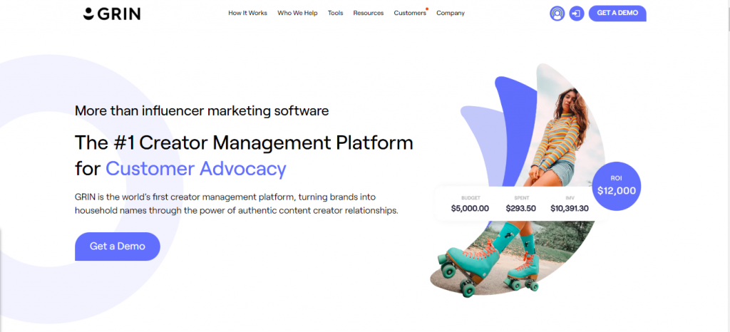 Herramienta de marketing de influencia Grin