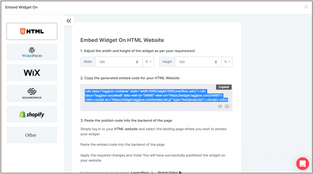 embed blogs on website