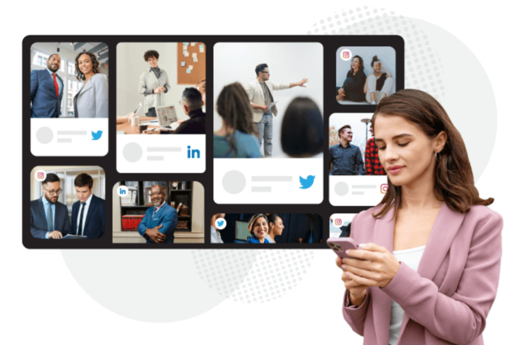 social media wall in trade show