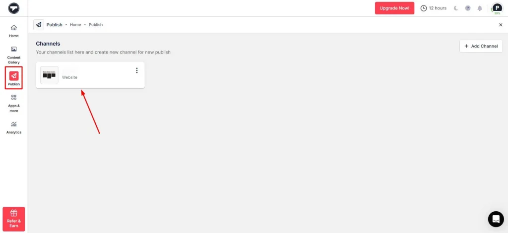 Selecteer een kanaal om Google-recensies toe te voegen