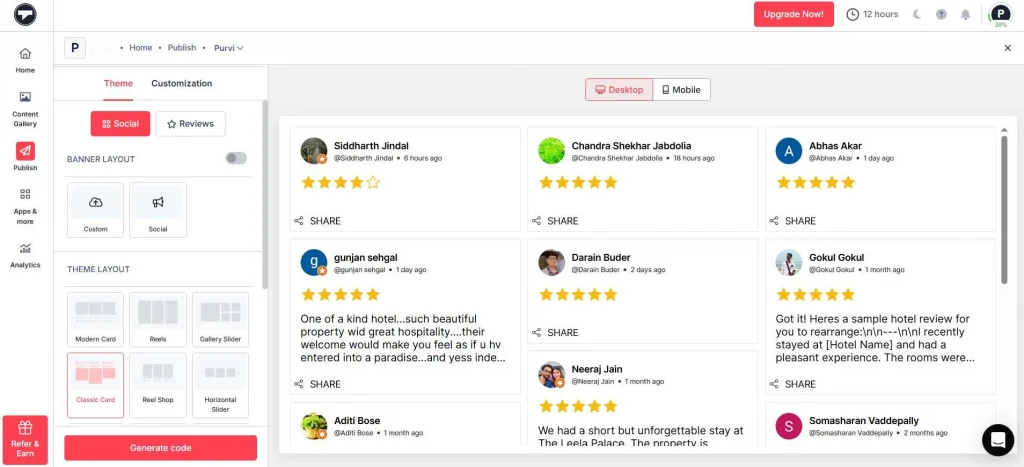 pas uw Google Review-widget aan