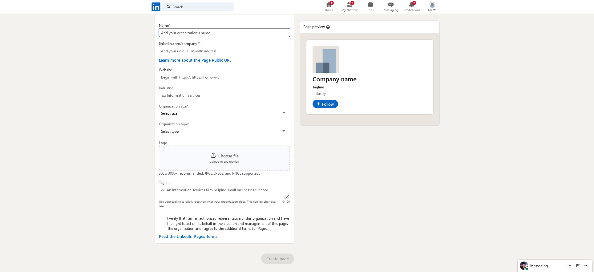 Geben Sie die Identität Ihrer Seite ein