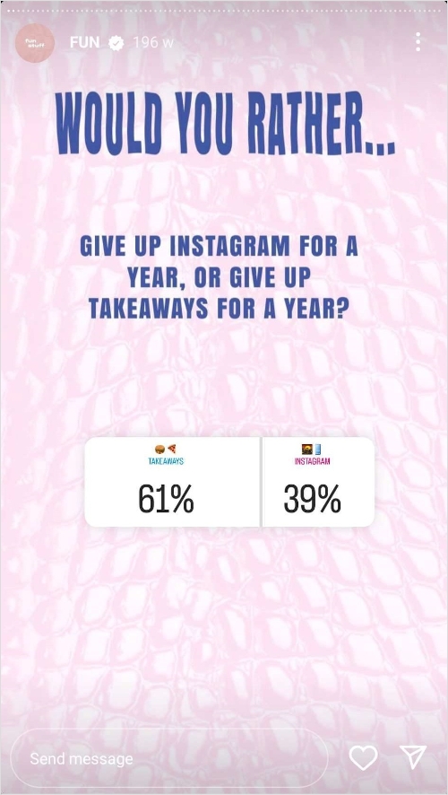 Post Games as a instagram story to engage with your audience.