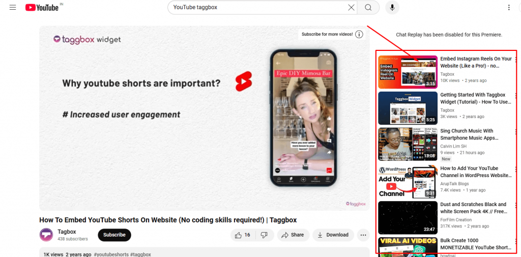 Sugerencia de YouTube