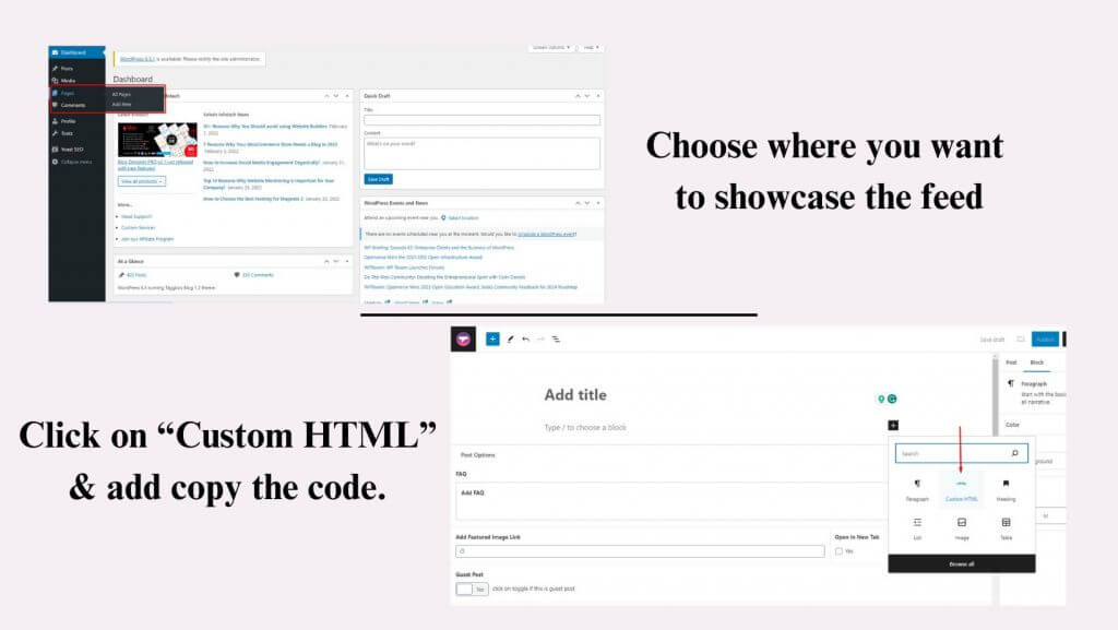 social media feed to html