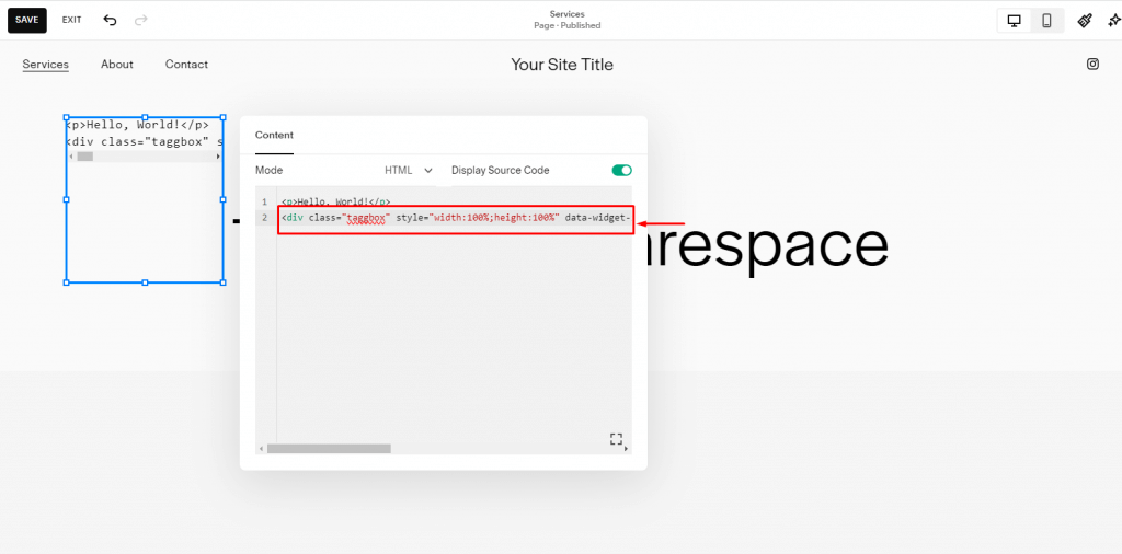 social media feed to squarespace