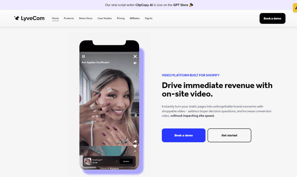 Shoppable Video Platform - Lyvecom