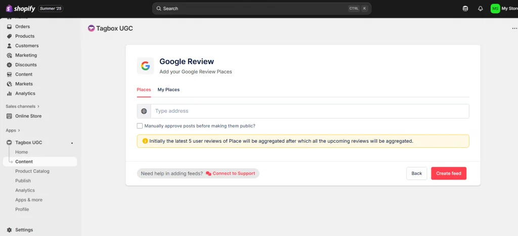 select connection type