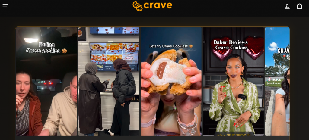 ウェブサイト上のInstagram - Crave Cookies