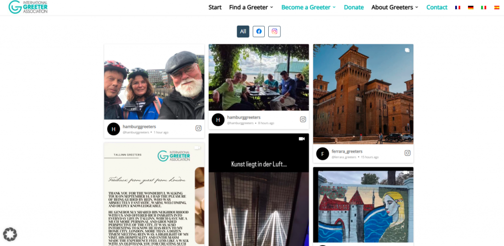 ウェブサイトのInstagram - 国際グリーター協会