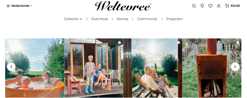 ウェブサイト上の Instagram - Weltevree