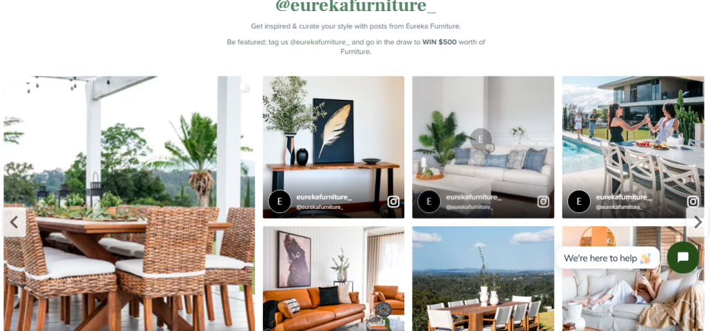 ウェブサイトのInstagram - Eureka Furniture